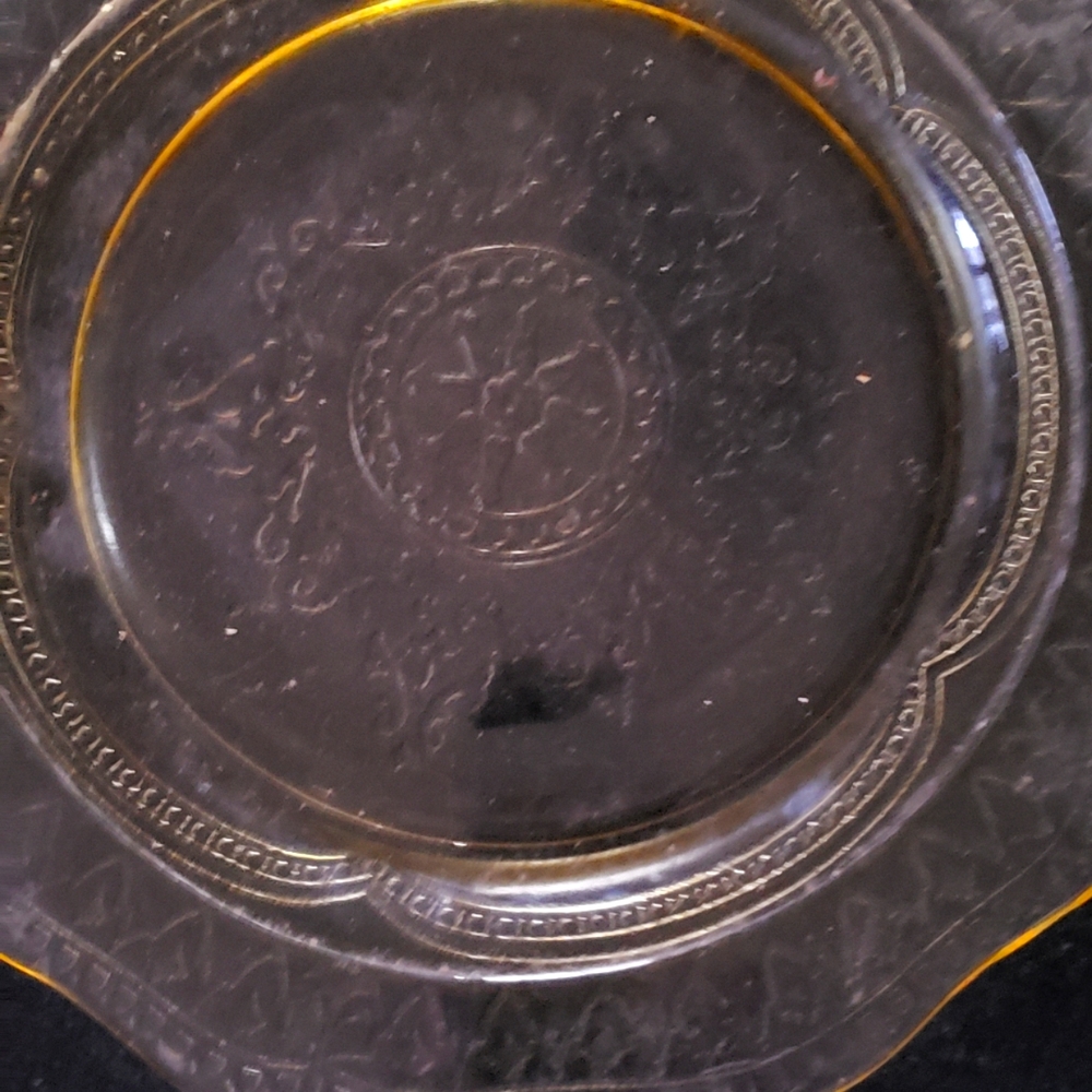 Vintage Green Depression Glass Plate